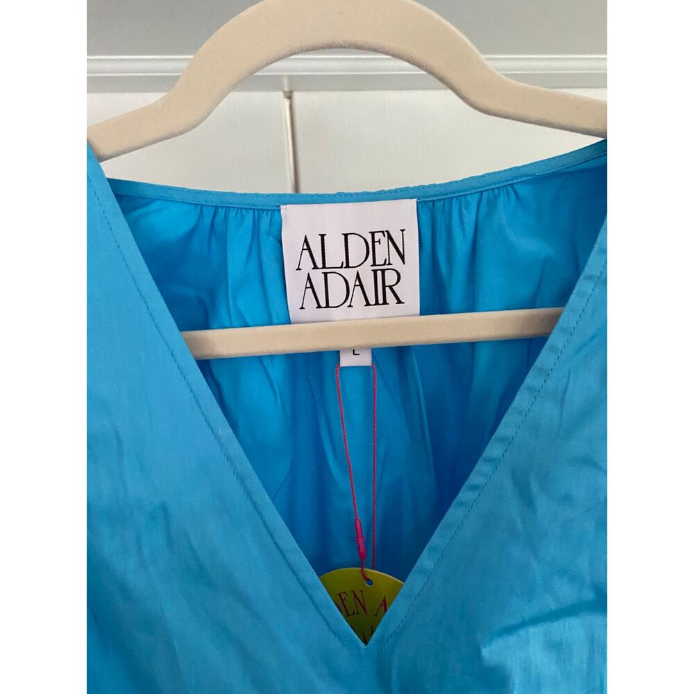 Alden Adair Marina Short Sleeve Top, Ocean Blue, Ruffle, Large, 149$ NWT - Picture 5 of 8